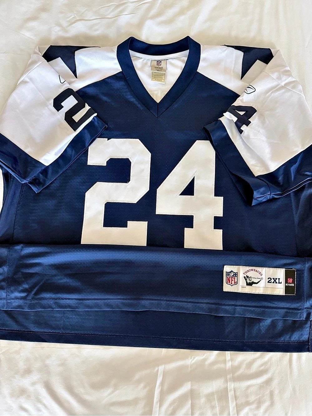 Reebok Dallas Cowboys Marion Barber #24 Throwback NFL Jersey Blue & White 2XL